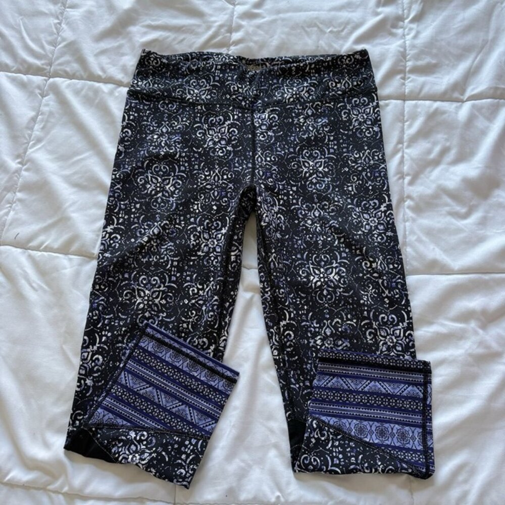 Gaiam Womens Size Large Leggings Blue Workout Training‎ Yoga Gym Breathable